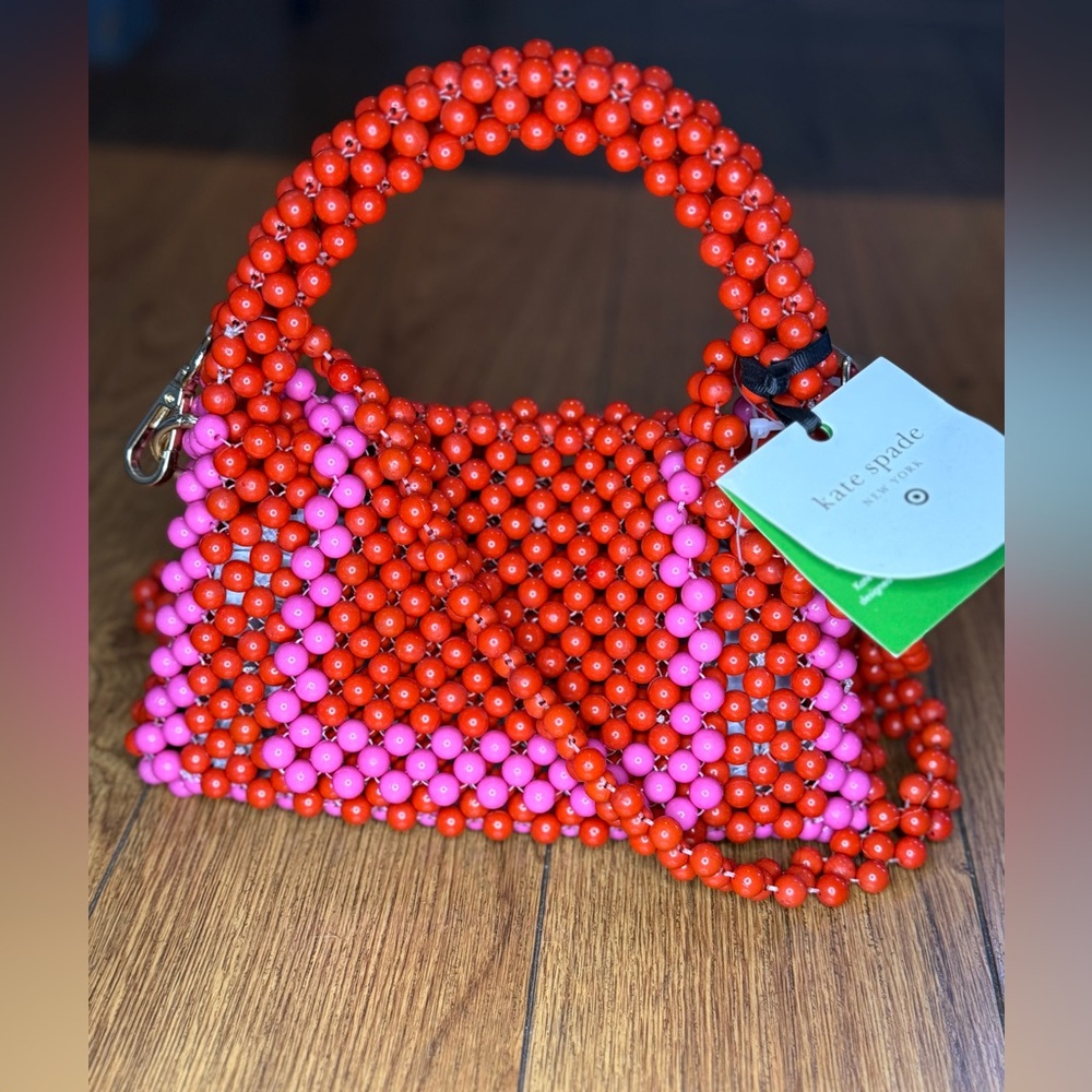 Kate Spade x Target Beaded Handbag in Red and Pink NWT